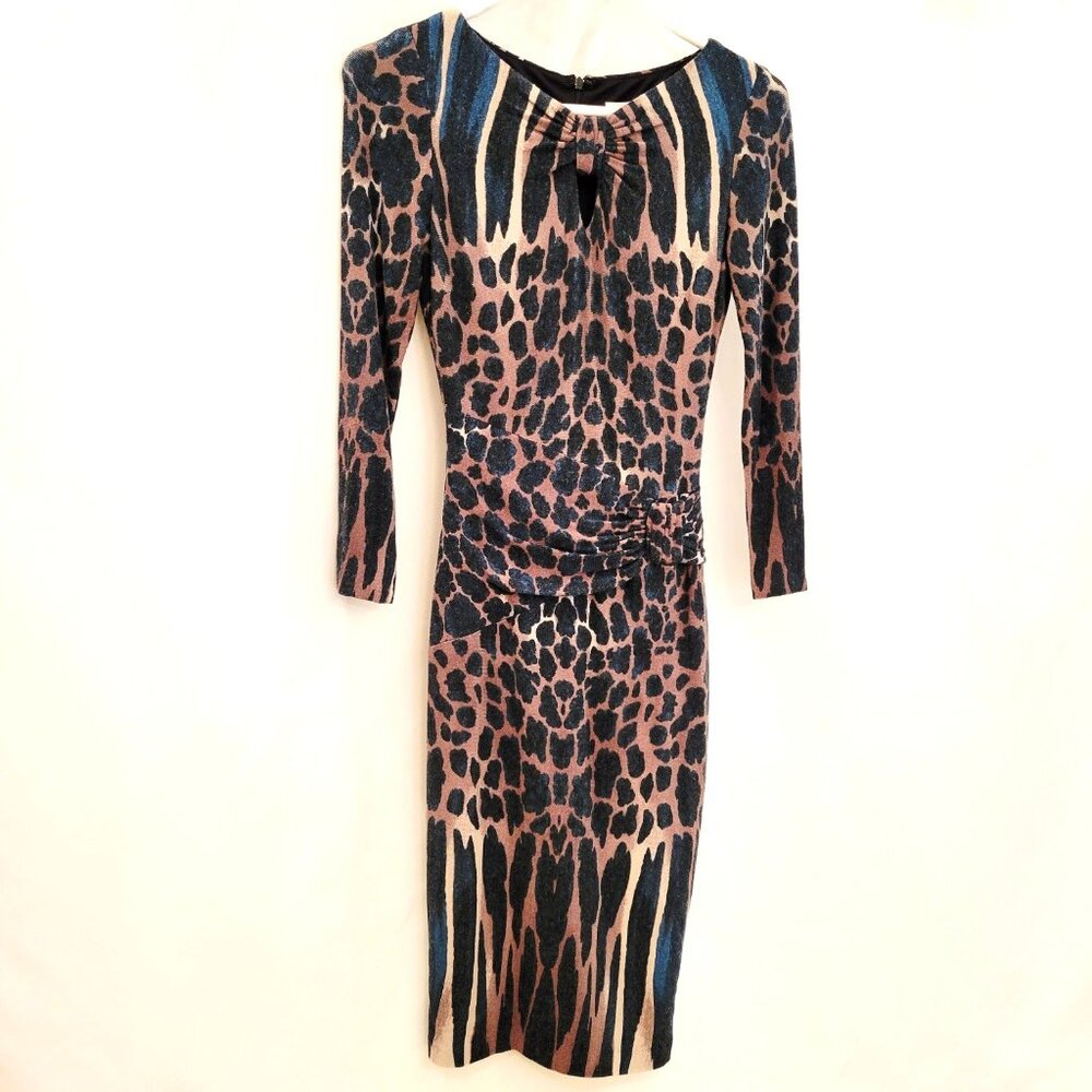 Cache Leopard Print Bodycon Dress Xs, Fully Lined… - image 1